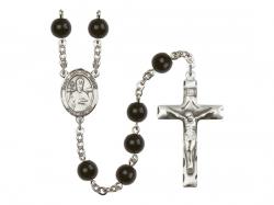  St. Leo the Great Centre Rosary w/Black Onyx Beads 