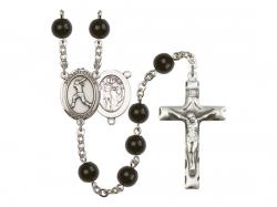  St. Sebastian/Softball Centre Rosary w/Black Onyx Beads 