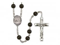  St. Kateri Tekakwitha Centre Rosary w/Black Onyx Beads 