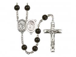  St. Sebastian/Basketball Centre Rosary w/Black Onyx Beads 