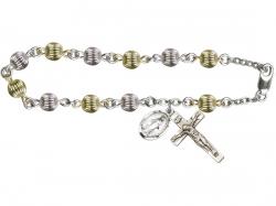  Rosary Bracelet w/Corregated Bead 