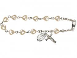  Rosary Bracelet w/Heart Shaped Bead 