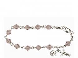  Rosary Bracelet w/Rundell Swarovski Bead for Infant 