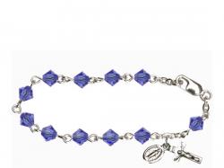  Rosary Bracelet w/Rundell Swarovski Bead for Infant 