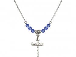  Nail Cross Medal Birthstone Necklace Available in 15 Colors 