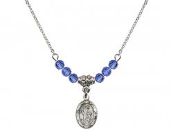  Guardian Angel Medal Birthstone Necklace Available in 15 Colors 