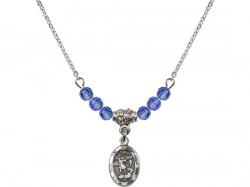  St. Michael the Archangel Birthstone Necklace Available in 15 Colors 