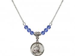  St. Gerard Medal Birthstone Necklace Available in 15 Colors 