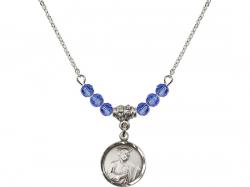  St. Jude Medal Birthstone Necklace Available in 15 Colors 