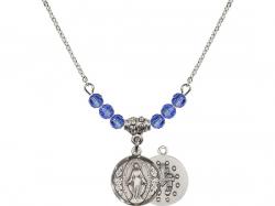  Miraculous Medal Birthstone Necklace Available in 15 Colors 