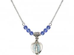  Miraculous Medal Birthstone Necklace Available in 15 Colors 