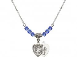  Miraculous Medal Birthstone Necklace Available in 15 Colors 