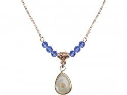  Mustard Seed Medal Birthstone Necklace Available in 15 Colors 