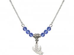  Guardian Angel Medal Birthstone Necklace Available in 15 Colors 