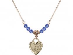  Miraculous Heart Medal Birthstone Necklace Available in 15 Colors 