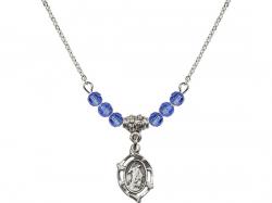  Guardian Angel Medal Birthstone Necklace Available in 15 Colors 