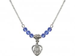  Miraculous Medal Birthstone Necklace Available in 15 Colors 