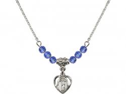  O/L of Guadalupe Medal Birthstone Necklace Available in 15 Colors 