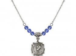  St. Florian Medal Birthstone Necklace Available in 15 Colors 