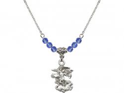  St. Michael the Archangel Medal Birthstone Necklace Available in 15 Colors 