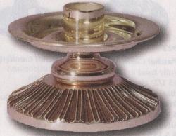  Textured Finish Bronze Altar Candlestick: 1936 Style - 4\" Ht 