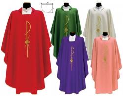  \"Chi Rho\" Chasuble - Primavera Fabric - 100% Poly 