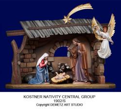  Small Christmas Nativity Stable by \"Kostner\" in Wood 