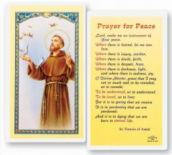  \"Prayer for Peace\" Laminated Prayer/Holy Card (25 pc) 
