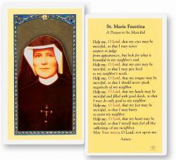  \"St. Maria Faustina\" Laminated Prayer/Holy Card (25 PC) 