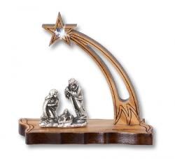  LASER CUT OLIVE WOOD NATIVITY WITH STAR (3 PC) 