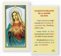  \"UN MINUTO DELANTE-MADRE DIOS\" Laminated Prayer/Holy Card (25 pc) 
