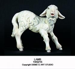  Playful Lamb Christmas Nativity Figurine by \"Kostner\" in Linden Wood 