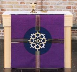  Purple Altar Cover - \"Crown of Thorns & Spikes\" - Omega Fabric 