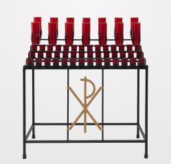  Votive Candle Light Stand w/Chi Rho Design - 56 Lite 