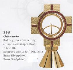  Red or Green Stone Setting Monstrance/Ostensorium 