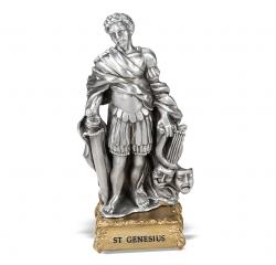  ST. GENESIUS PEWTER STATUE 