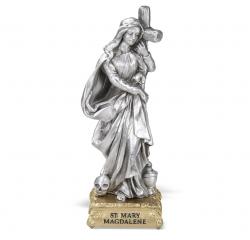  ST. MARY MAGDALENE PEWTER STATUE ON BASE 