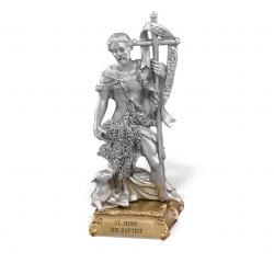  ST. JOHN THE BAPTIST PEWTER STATUE ON BASE 