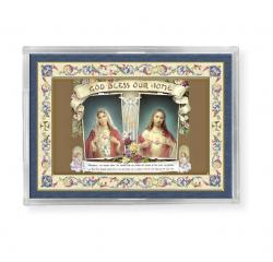  GOD BLESS OUR HOME GOLD EMBLEM MAGNET FRAME/EASEL (4 PC) 