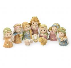  KIDS NATIVITY SET PASTEL COLORS 10 PIECES SET 