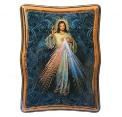  DIVINE MERCY SPANISH WOODEN ARCHED PLAQUE 