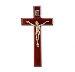  7\" DARK CHERRY CROSS WITH GOLD CORPUS 