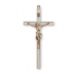  7\" WHITE CROSS WITH GOLD PLATING WITH GOLD CORPUS CRFX 