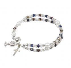  AURORA BOREALIS CRYSTAL BEAD ROSARY BRACELET 