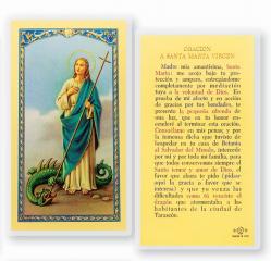  \"ORACION A SANTA MARTA\" Laminated Prayer/Holy Card (25 pc) 