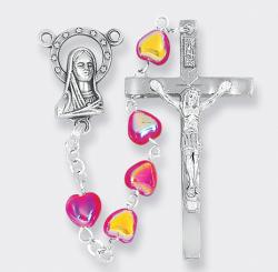  RUBY HEART SHAPED ROSARY 