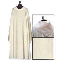  Benedictine Alb - Ivory - Ample Cut - Misto Lana Nodo Fabric - 45% Wool/55% Poly 