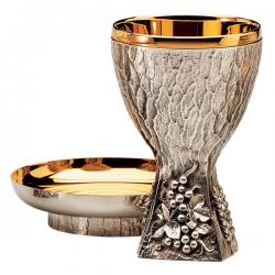  Wheat & Grape Motif Chalice & Bowl Paten 