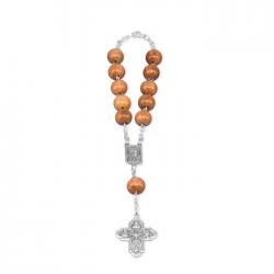  OLIVE WOOD BEAD DECADE AUTO ROSARY 