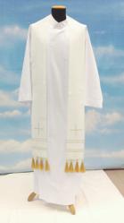  \"Cross/Tassels\" Overlay Stole - Misto Lana Fabric - 45% Wool/55% Poly 